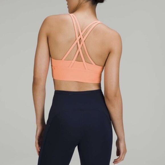 Lululemon Energy Longline Bra Ribbed Luxtreme Size 6 Sunny Coral - Picture 2 of 7